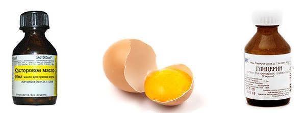 Maska s glitserinom i yaytsom