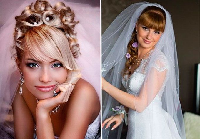 Свадебные прически с челкой