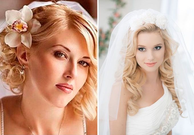 Фата с живыми цветами